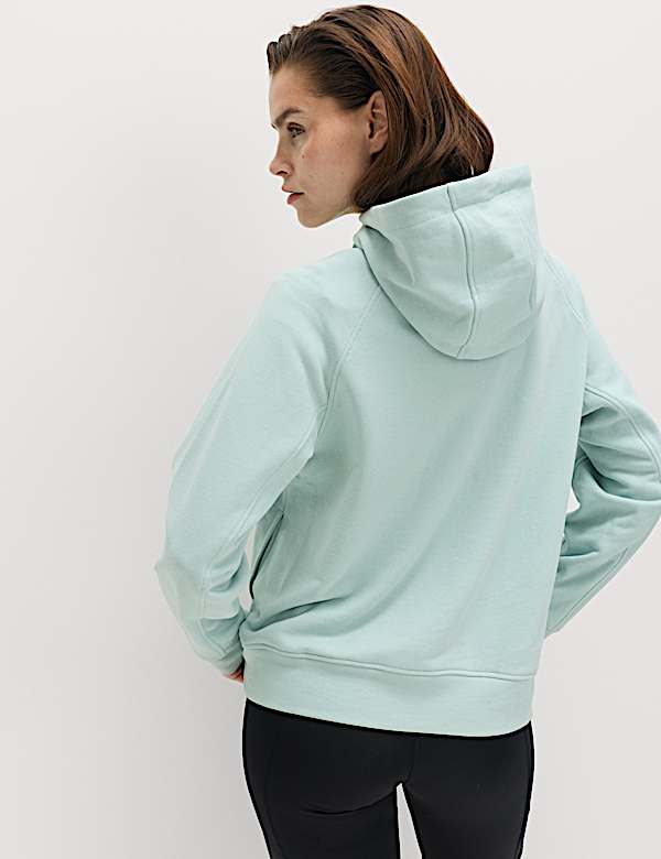 Cotton Rich Zip Up Relaxed Hoodie - CA