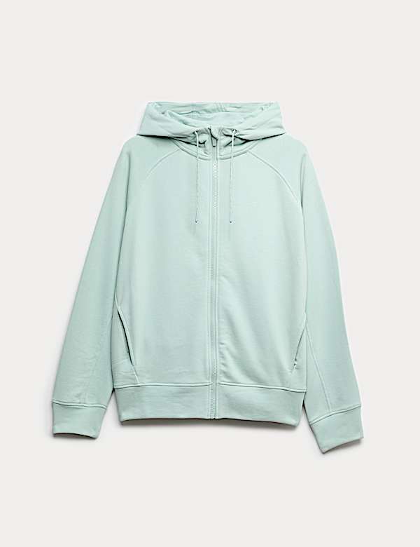 Cotton Rich Zip Up Relaxed Hoodie - CA