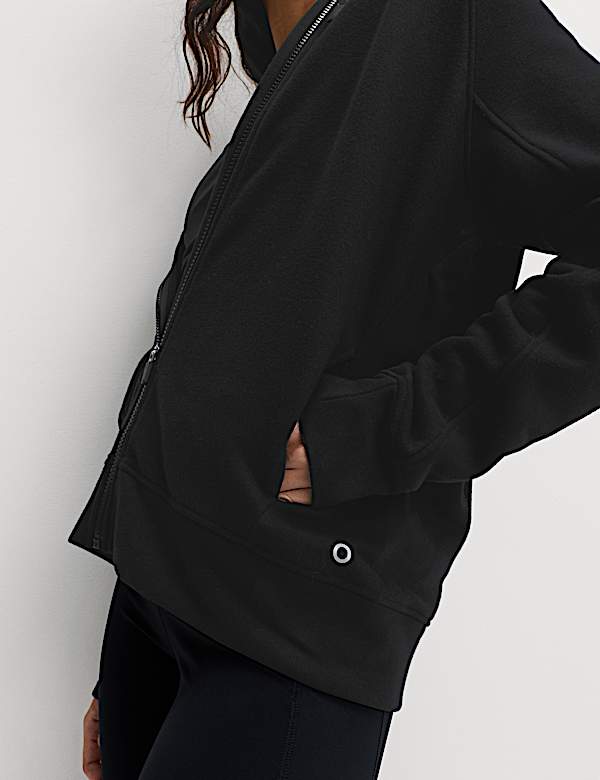 קפוצ'ון בגזרה נוחה מבד עשיר בכותנה עם רוכסן - IL