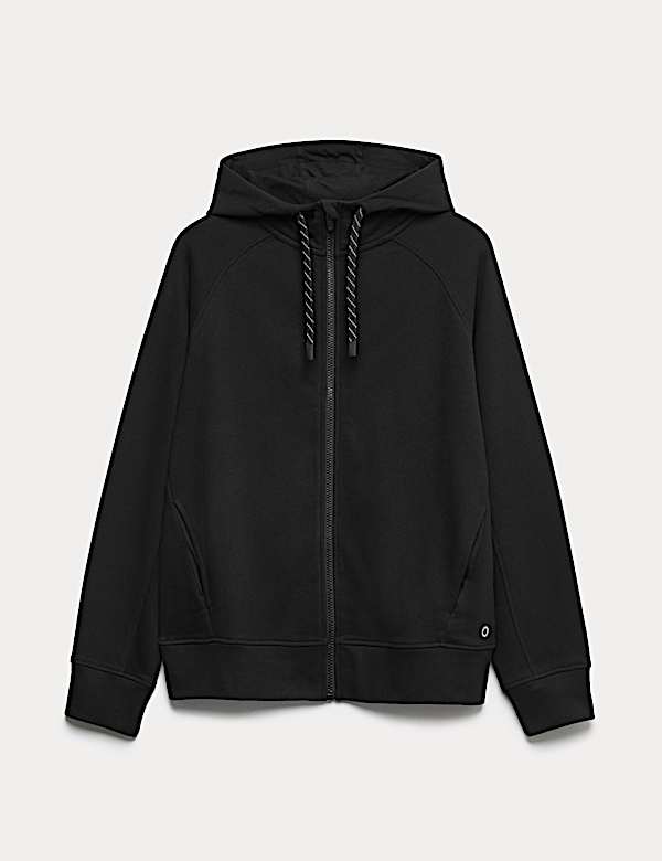 Cotton Rich Zip Up Relaxed Hoodie - NO