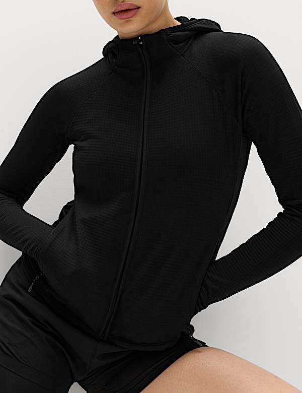 Ultra Heat&trade; Brushed Zip Up Fitted Running Hoodie - AL