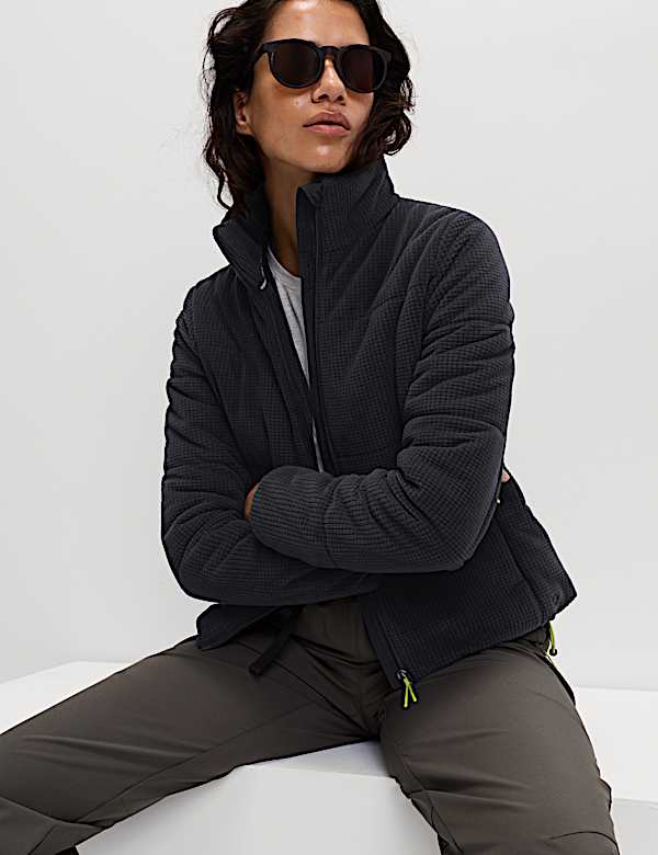 ז'קט מרופד בטקסטורה עם צווארון נשפך - IL