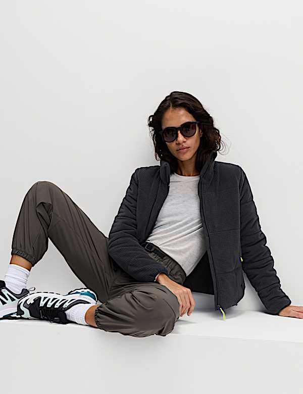 ז'קט מרופד בטקסטורה עם צווארון נשפך - IL