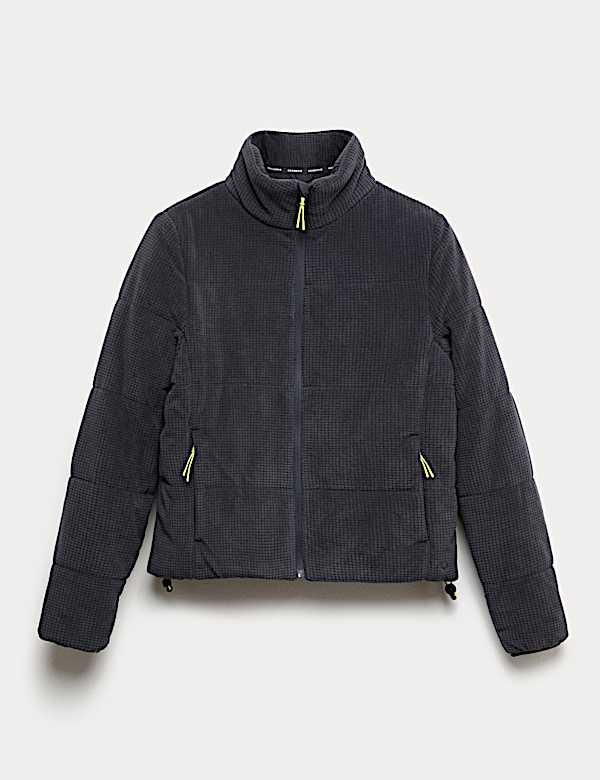 ז'קט מרופד בטקסטורה עם צווארון נשפך - IL