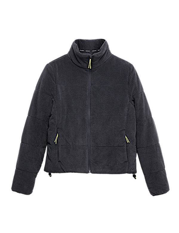 Textured Funnel Neck Puffer Jacket