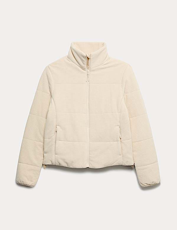 Textured Funnel Neck Puffer Jacket - JP