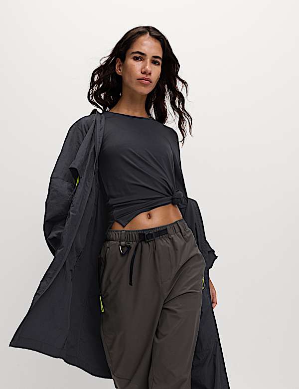 Textured Crew Neck Top - HU