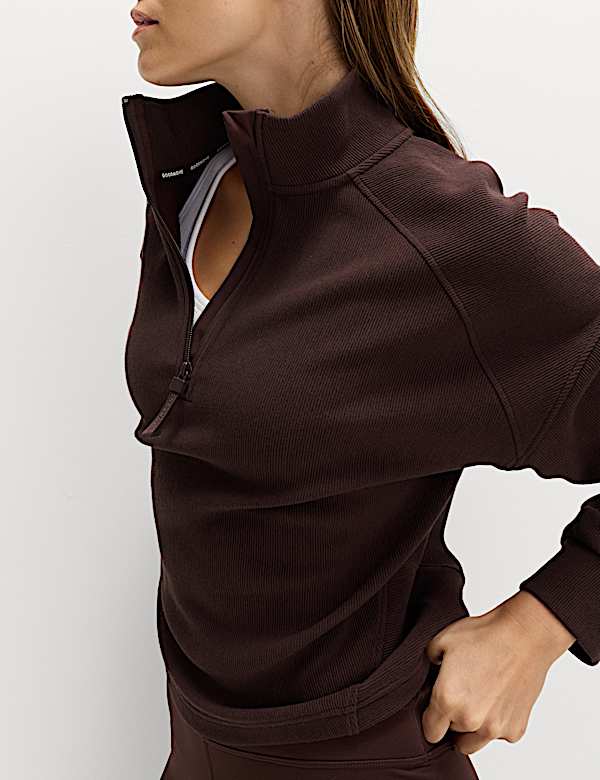 Rib Half Zip Yoga Sweatshirt
