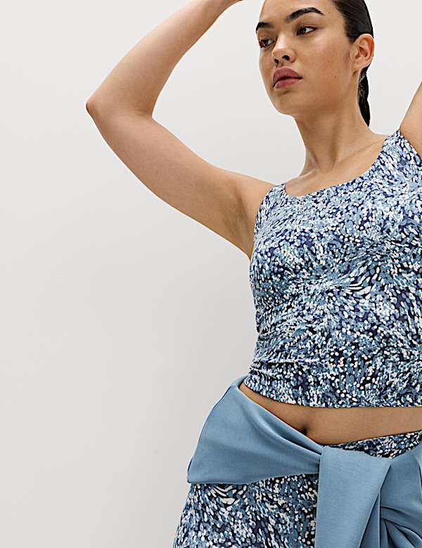 Go Balance Strappy Back Crop Vest Top - GR