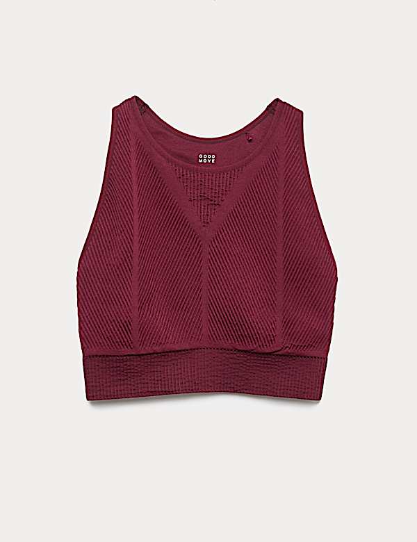 Rib Scoop Neck Seamless Crop Top - AL