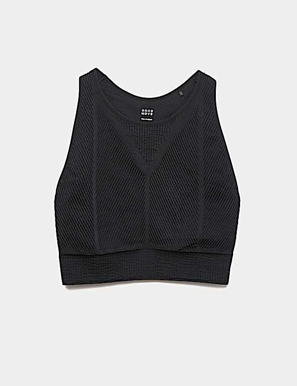 Rib Scoop Neck Seamless Crop Top - CA