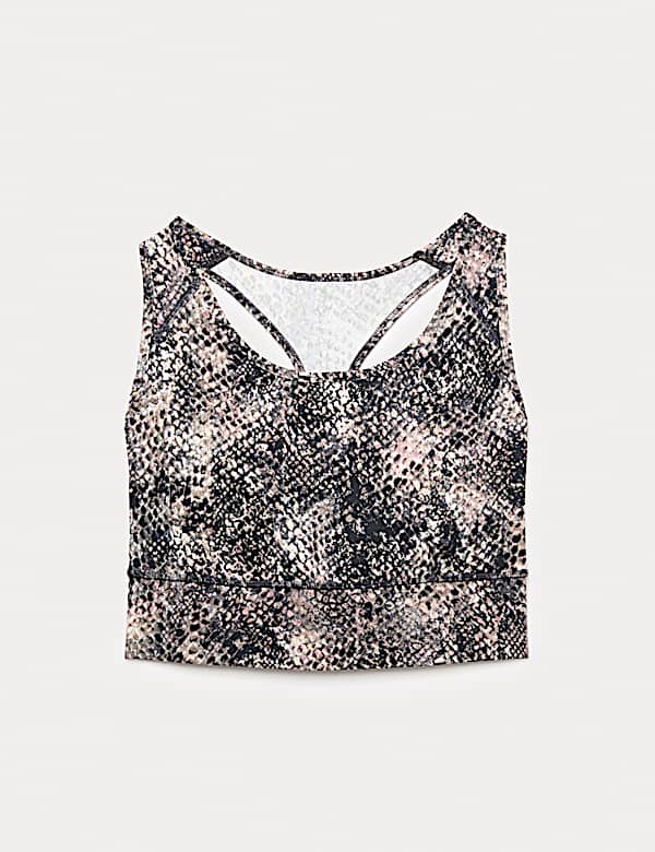 Go Train Printed Medium Support Racer Back Crop Top - LU