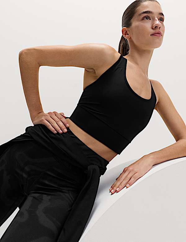 Go Train Medium Support Racer Back Crop Top - EE