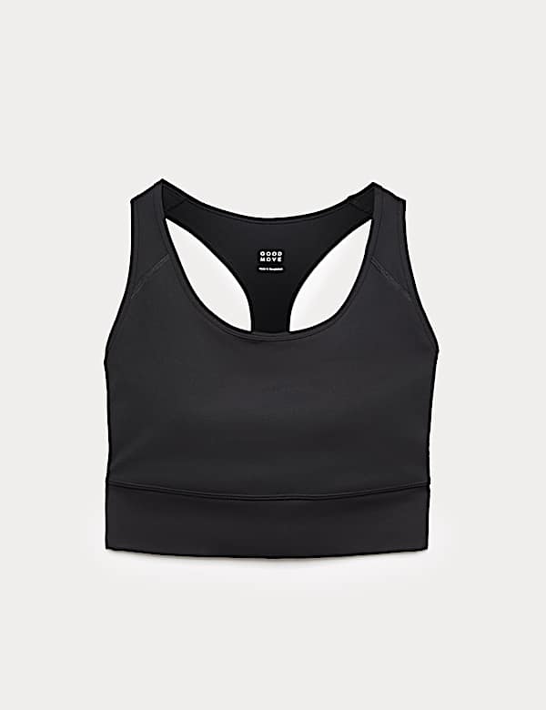 Go Train Medium Support Racer Back Crop Top - EE