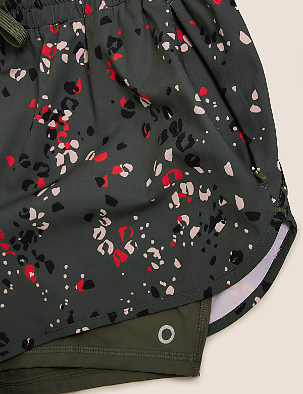 Woven Printed Layered Running Shorts