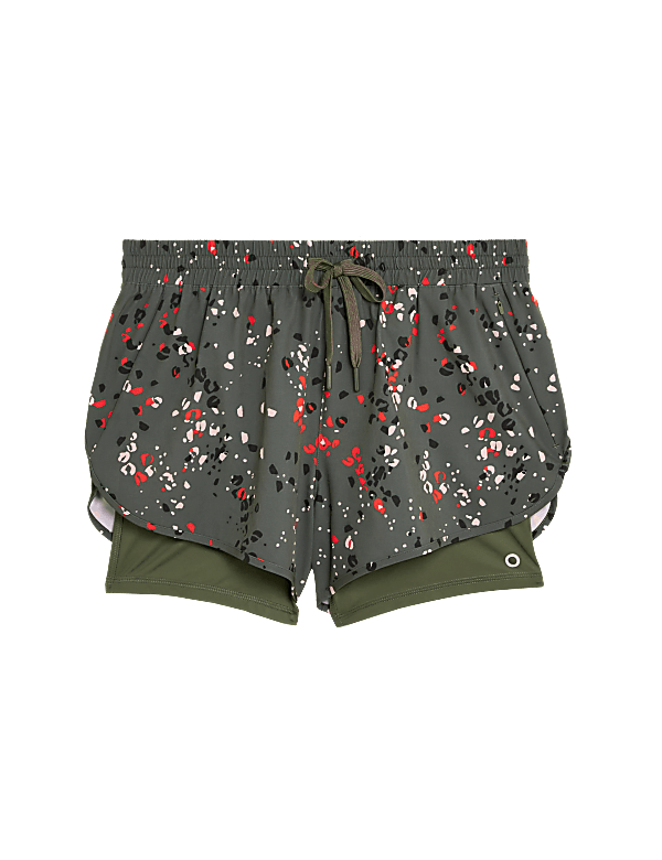 Woven Printed Layered Running Shorts