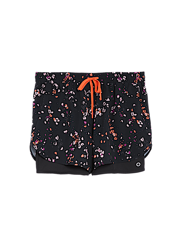 Woven Printed Layered Running Shorts