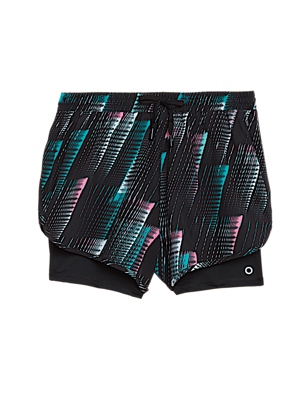 Woven Printed Layered Running Shorts