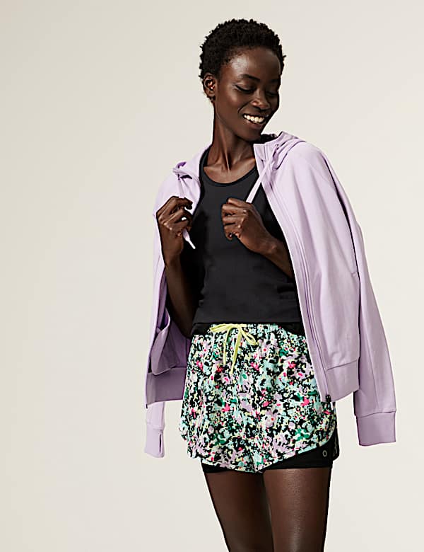 Woven Printed Layered Running Shorts