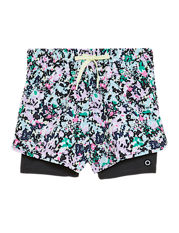 Woven Printed Layered Running Shorts