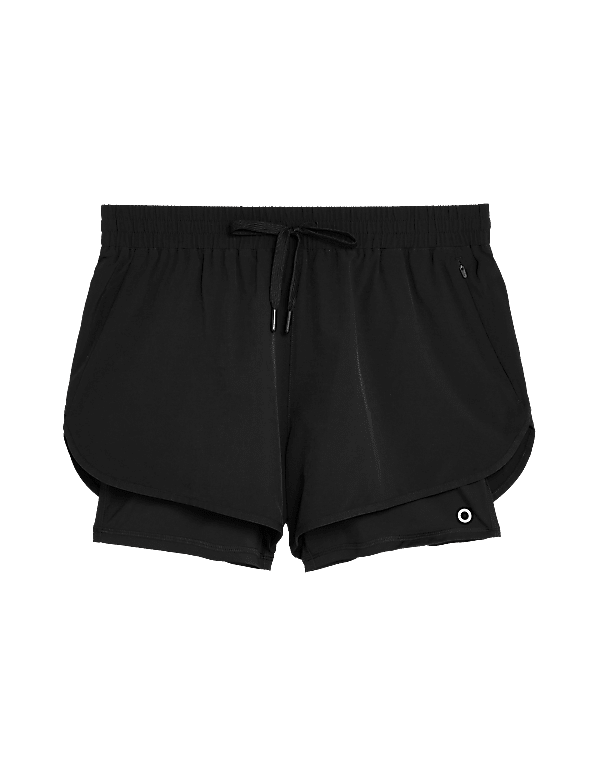 Woven Layered High Waisted Running Shorts