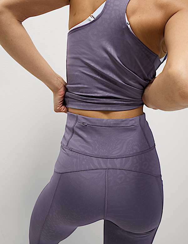 Sportovní legíny Go Move s vysokým pasem a reliéfním vzorem - CZ