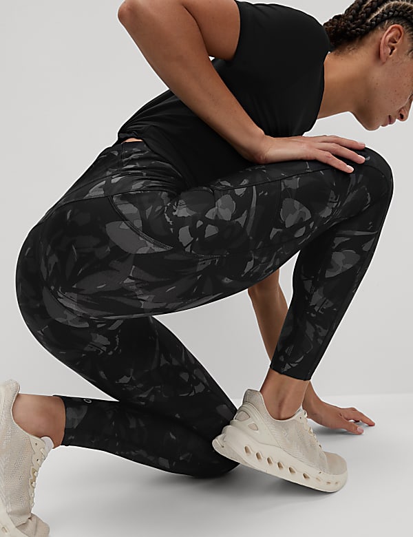Go Move Printed High Waisted Gym Leggings - AL