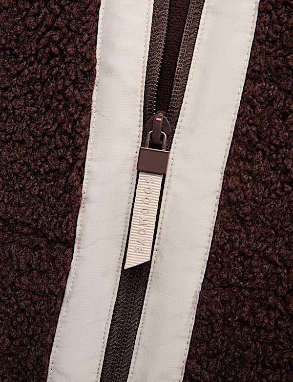 Faux Shearling Zip Up Fleece Jacket - RO