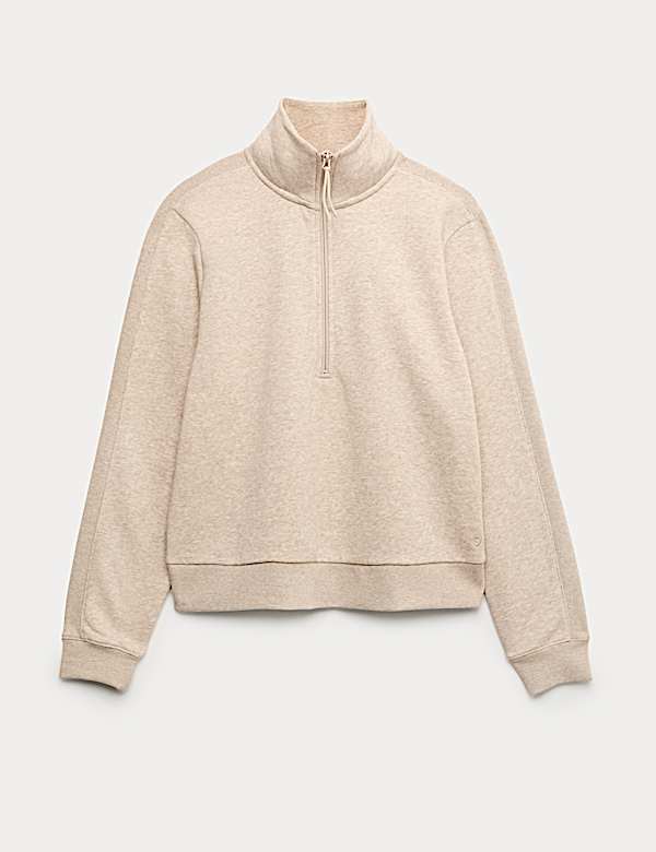 Sweatshirt demi-zippé coupe décontractée en coton - BE