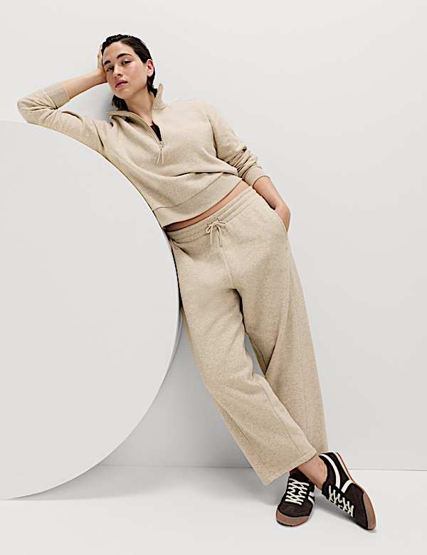 Cotton Rich High Waisted Barrel Leg Ankle Grazer Joggers - MX