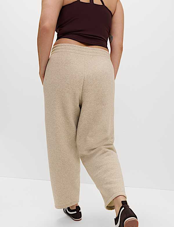 Cotton Rich High Waisted Barrel Leg Ankle Grazer Joggers - MX