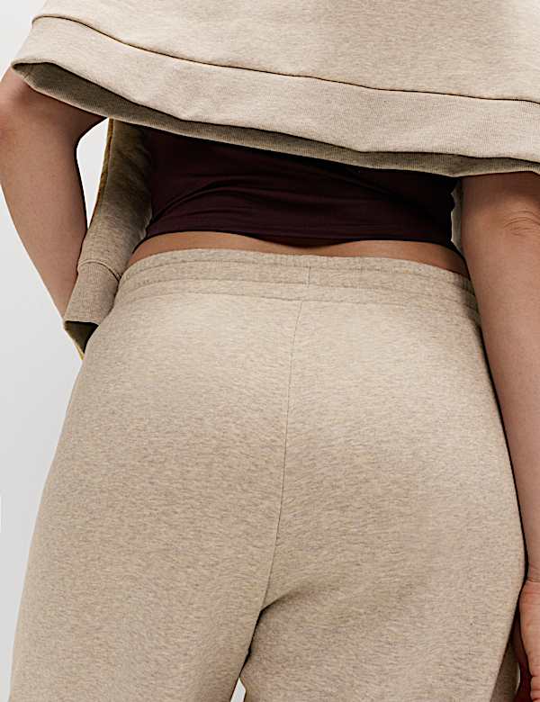 Cotton Rich High Waisted Barrel Leg Ankle Grazer Joggers - MX