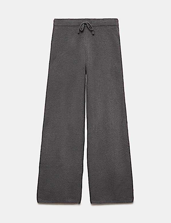 Boucle High Waisted Wide Leg Joggers - AL