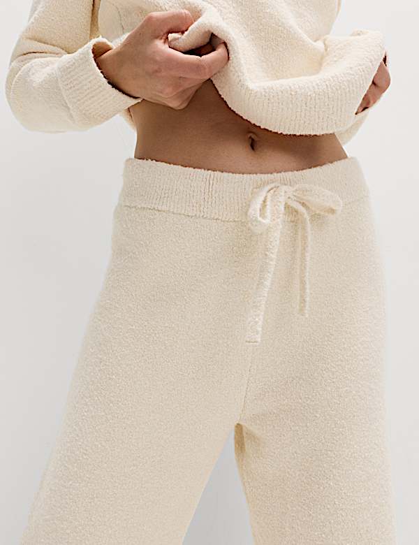 Super Soft Boucle High Waisted Wide Leg Joggers - IS
