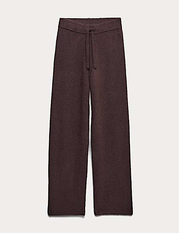 Super Soft Boucle High Waisted Wide Leg Joggers - AL