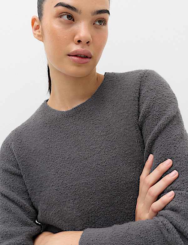 Boucle Crew Neck Cropped Jumper - NZ