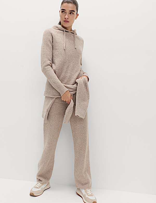 Super Soft Boucle Longline Hoodie with Wool - BN