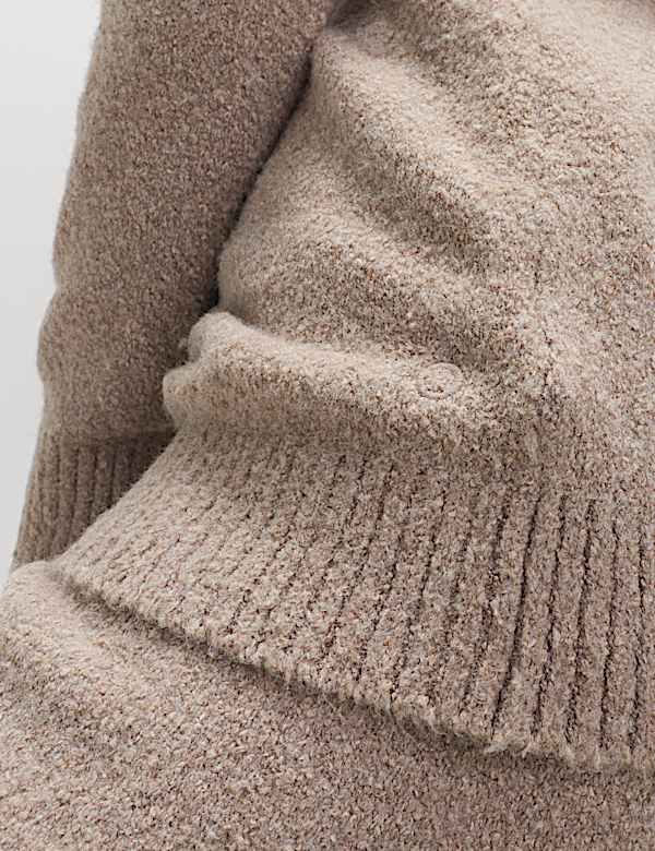 Super Soft Boucle Longline Hoodie with Wool - BN