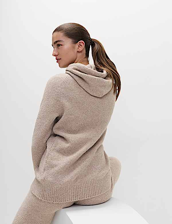 Super Soft Boucle Longline Hoodie with Wool - BN