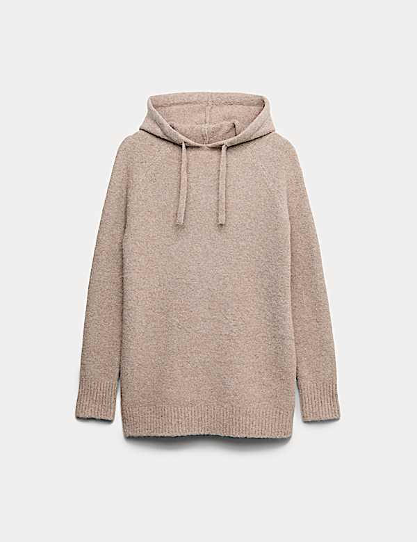 Super Soft Boucle Longline Hoodie with Wool - BN