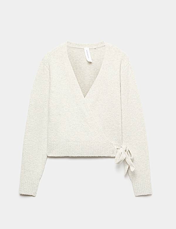 Boucle V Neck Wrap Cardigan - MX