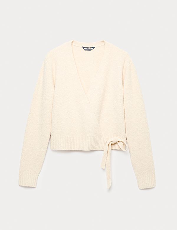 Wickel-Cardigan mit V-Ausschnitt aus Supersoft-Bouclé - DE