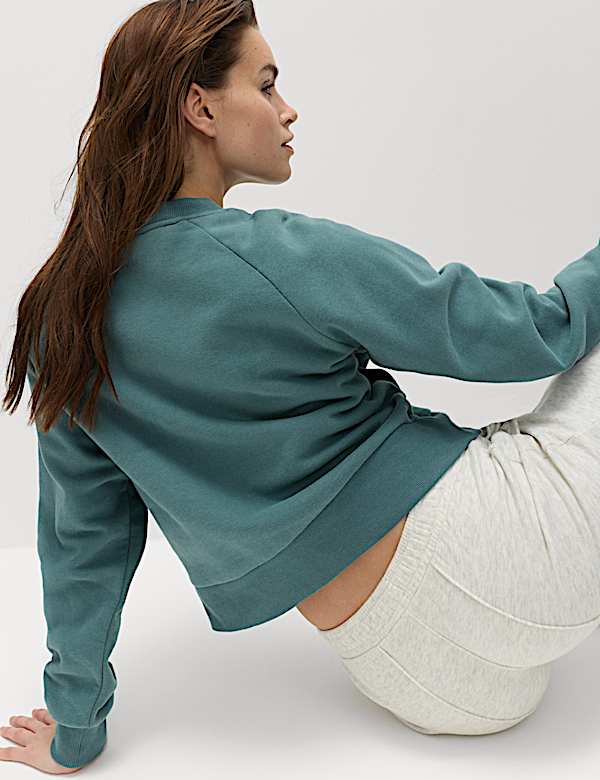 Katoenrijke sweater met ronde hals - NL