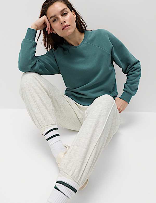 Katoenrijke sweater met ronde hals - NL