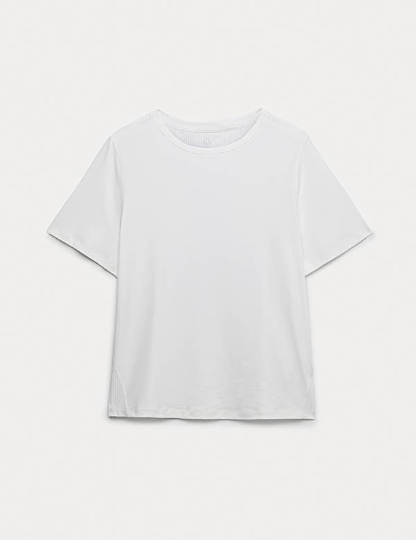 Crew Neck Mesh Panel Relaxed T-Shirt - CA