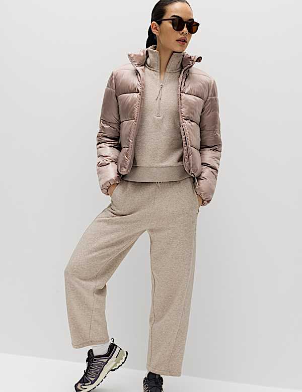 Kort metallic pufferjack met Stormwear&trade; - BE