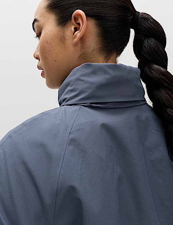 Veste imperm&eacute;able coupe longue &agrave; capuche - LU