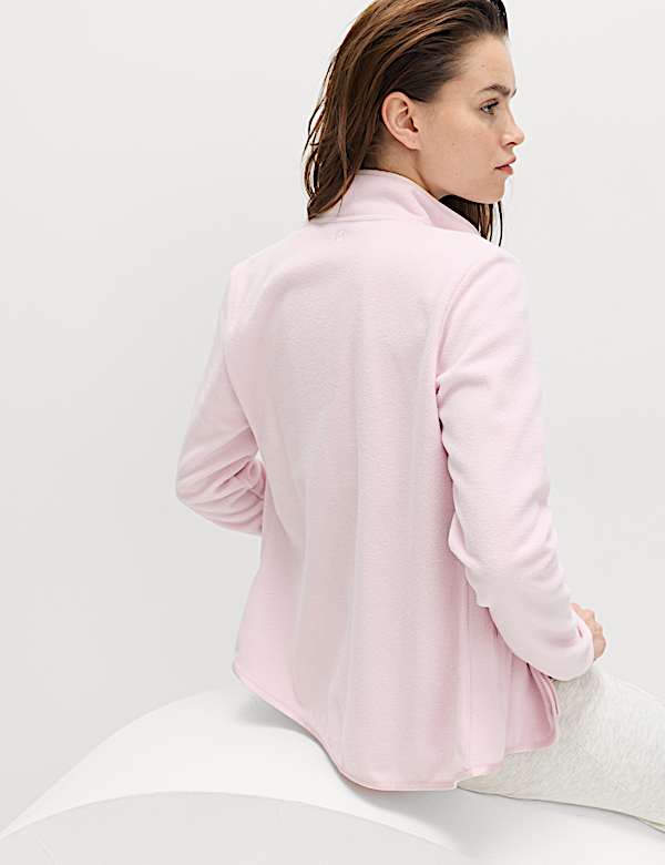 ז'קט פליז בגזרה צמודה עם צווארון גבוה ורוכסן - IL