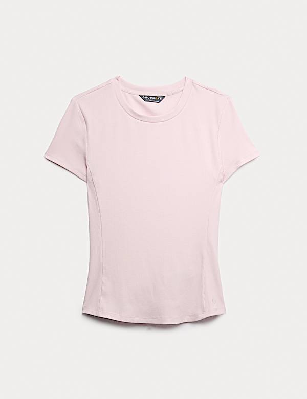 Modal Rich Rib Round Neck Fitted T-Shirt - AL