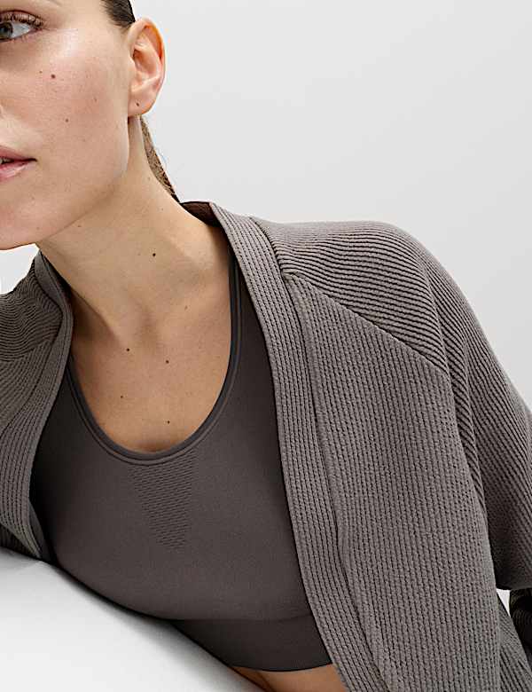 Brushed Ribbed Relaxed Shrug - JE